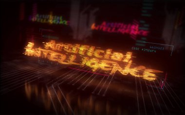 Yapay zeka fütüristik illüstrasyon siber punk stili