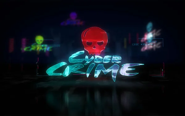 Cybercrime futuristische Illustration Cyberpunk-Stil — Stockfoto