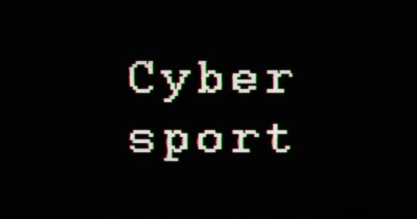 Cyber Sport Testo Distorto Danni Retro Sfondo Colore Concetto Astratto — Video Stock