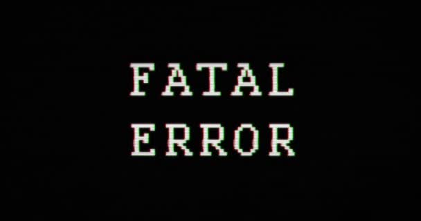 Errore Fatale Crash Del Sistema Testo Distorto Sfondo Retrò Danni — Video Stock