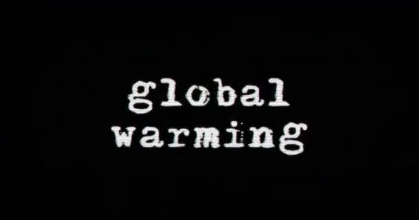 Climate Change Global Warming Distorted Text Damage Retro Background Abstract — 비디오