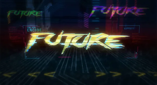 Cyberpunk stijl intro met toekomstig thema — Stockfoto