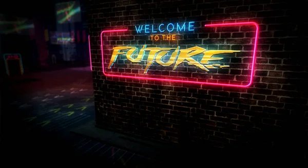 Siberpunk şehir tarzı gelecek temalı giriş