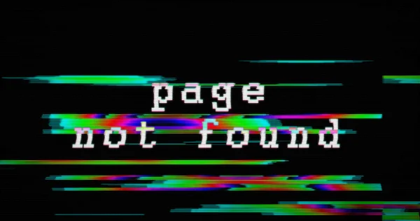 Modern glitch transition with 404 and page not found text — 스톡 사진