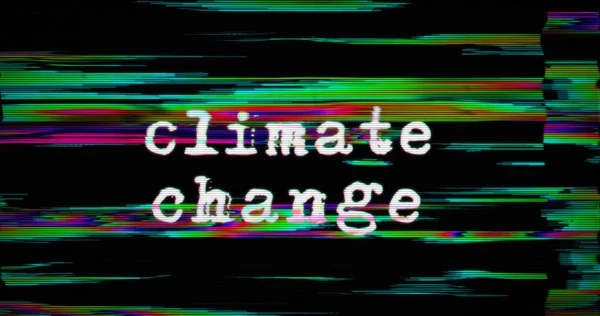 Modern glitch transition with climate change and global warming — Stock Photo, Image