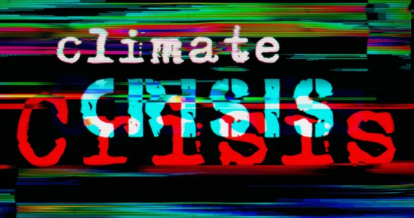 気候危機と地球温暖化による現代のグリッチ移行 — ストック写真