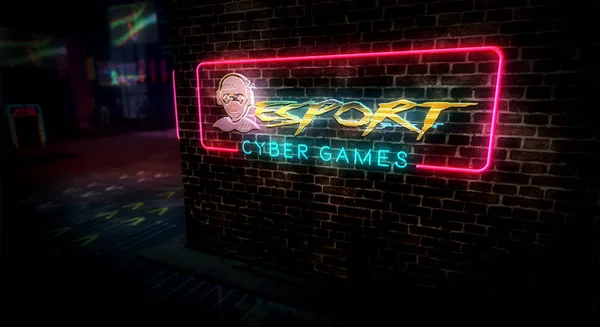 Esport siber oyunları siber punk stili resimleme
