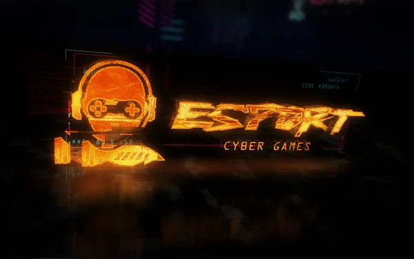 Esport cyber games cyberpunk stijl symbool illustratie — Stockfoto