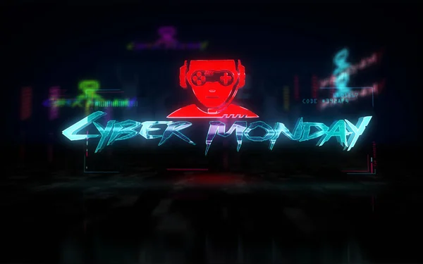 Cyber-Punk-Stil Cyber-Montag Verkauf Thema — Stockfoto