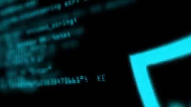 Weergave Scherm Met Cyber Security Symbolen Digitale Bescherming Cyberspace Computer — Stockvideo
