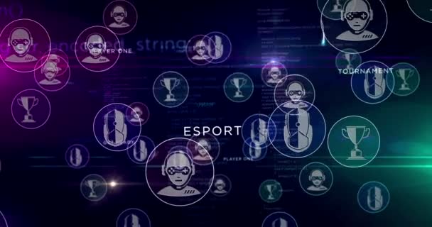 Esport Torna Cyber Játék Video Sport Játék Díjak Szimbólumok Rendering — Stock videók