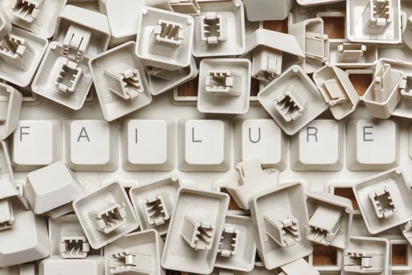 Word failure from a heap of computer keys — Stock Photo, Image