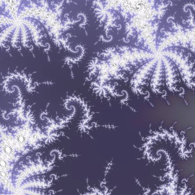 Beyaz, gri ve mavi mandelbrot fraktal.