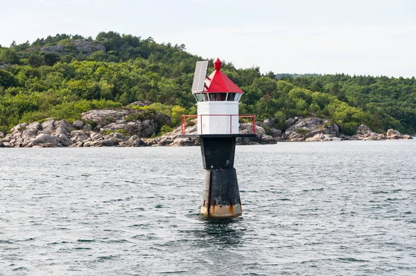 Solar Powered Navigational Light Island — Stock Photo, Image