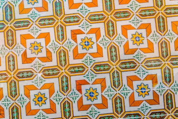 Barevné Azulejo Keramické Obklady Žluté Oranžové Zelené — Stock fotografie