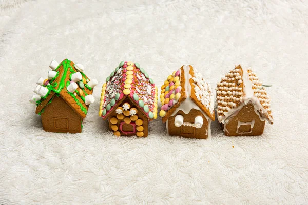 Neatly Decorated Ginger Bread Houses — Stock Photo, Image