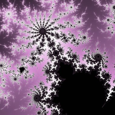 Beyaz, gri ve pembe mandelbrot fraktal.