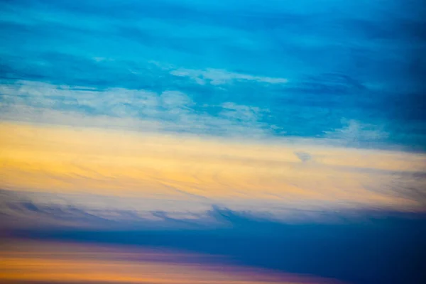 Nuages Colorés Après Coucher Soleil Bleu Orange — Photo