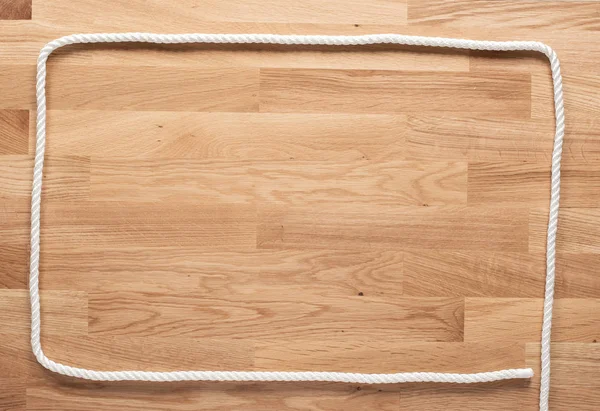 Weißes Seil Auf Einem Holztisch — Stockfoto