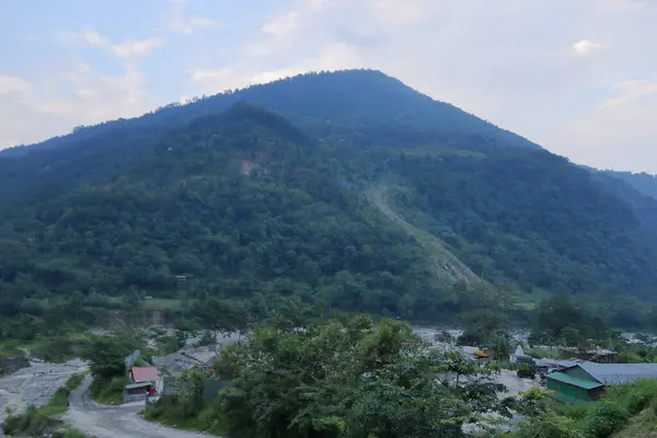 Paysage Montagneux Avec Ciel Nuageux Forêt Verte Ravangla Sikkim Inde — Photo