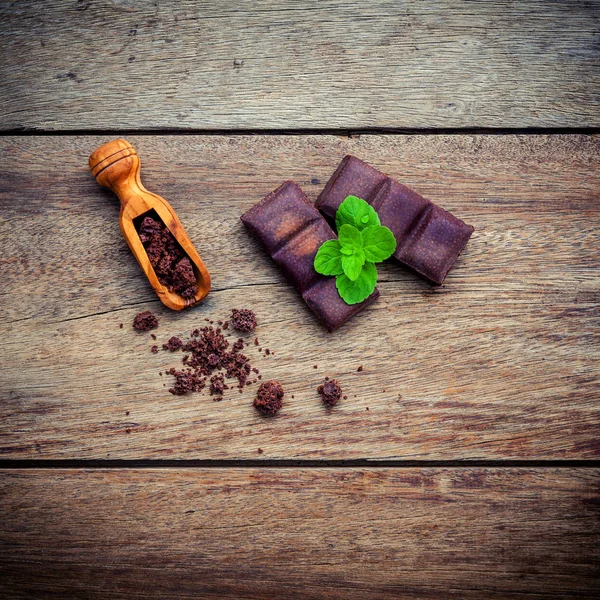 Σοκολάτα μενού φόντου και επιδόρπιο. Συστατικά για την αρτοποιίας ch — Φωτογραφία Αρχείου