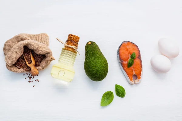 Вибір джерел їжі омега-3 і ненасичених жирів. супер фо — стокове фото