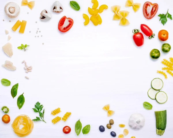İtalyan gıda kavramı. Pasta malzemeler swe ile çeşitli tür