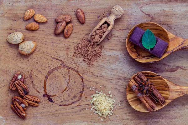 Tatlılar arka plan ve menü tasarımı. Malzemeler için ekmek, pe