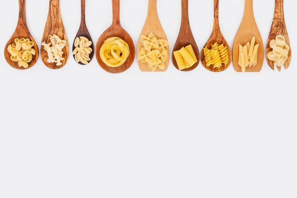 Talyan Gıda Kavramı Menü Tasarımı Makarna Farfalle Makarna Riso Orecchiette — Stok fotoğraf