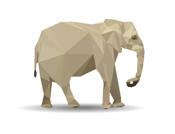 Elephant low poly illustration.