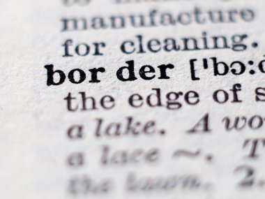 Kelime sınırının sözlük tanımı. Seçici odak.