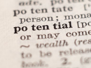 Kelime potansiyeli sözlük tanımı, seçici odak.