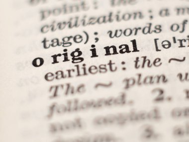 Özgün sözcüğün sözlük tanımı, seçici odak.