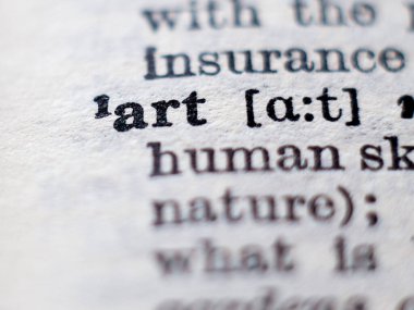 Kelime sanatının sözlük tanımı. Seçici odak.