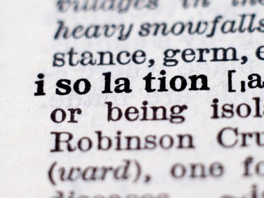 Kelime izolasyonunun sözlük tanımı. Seçici odak.