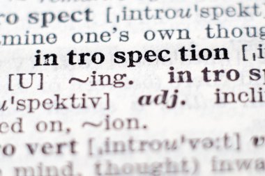 İçgözlem sözcüğünün sözlük tanımı, seçici odaklanma.