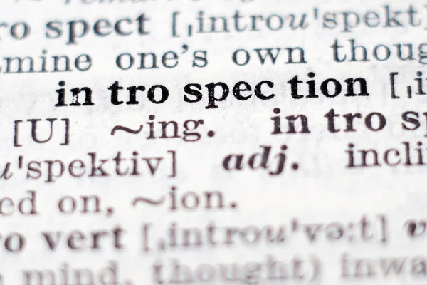 Ordbok Definition Ordet Introspektion Selektivt Fokus — Stockfoto