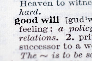 İyi niyet sözcüğünün sözlük tanımı, seçici odaklanma.