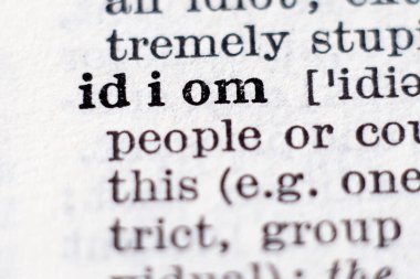 Kelime deyiminin sözlük tanımı, seçici odak.