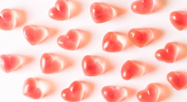 Coração rosa em forma de padrão de gomas . — Fotografia de Stock