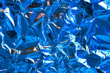 Mavi alüminyum folyo arka plan.