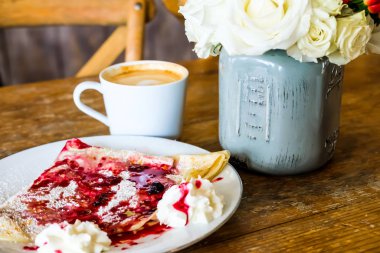 Tatlı kahvaltı arka planı. 