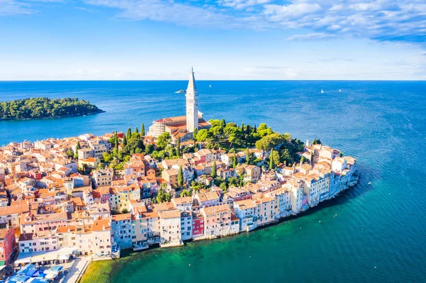 Croacia Istria Hermoso Casco Antiguo Rovinj Costa Del Mar Adriático —  Fotos de Stock