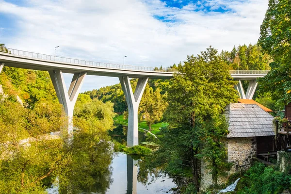 Brigde Korana River Rastoke Slunj Horvátország — Stock Fotó