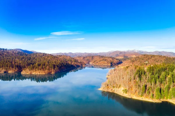 Kroatië Risnjak Berg Lokvarsko Meer Gorski Kotar Herfstkleuren Panoramisch Uitzicht — Stockfoto