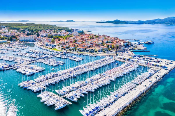 Croacia Ciudad Biograd Vista Panorámica Del Puerto Deportivo Centro Histórico — Foto de Stock