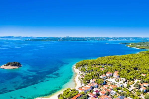 Hermoso Paisaje Marino Del Adriático Croacia Islas Costa Cerca Ciudad —  Fotos de Stock