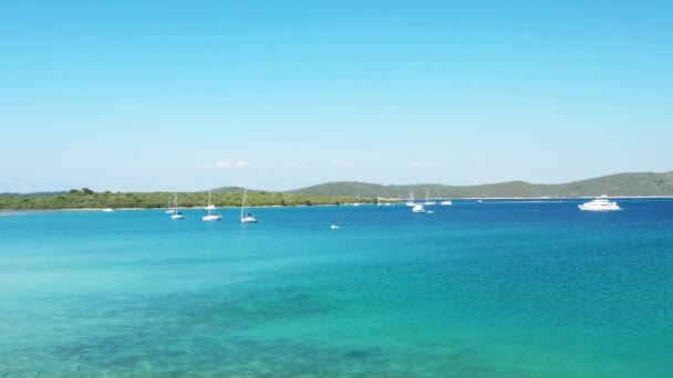 Prachtige Zeegezicht Aan Adriatische Zee Eilanden Turquoise Water Het Eiland — Stockvideo