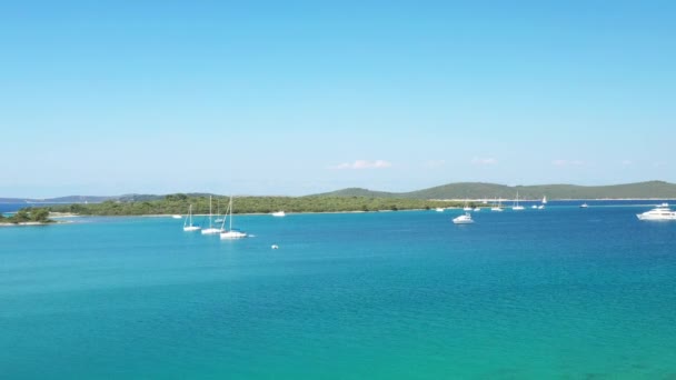 Hermoso Paisaje Marino Mar Adriático Islas Agua Turquesa Isla Dugi — Vídeos de Stock