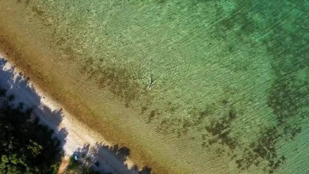 Vista Aérea Orilla Del Mar Adriático Croacia Isla Dugi Otok — Vídeos de Stock